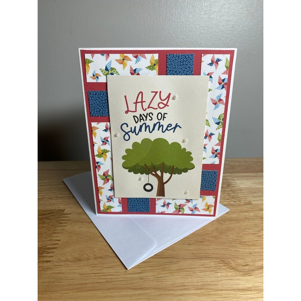 Handmade Summer Blank Greeting Card A2 & Envelope